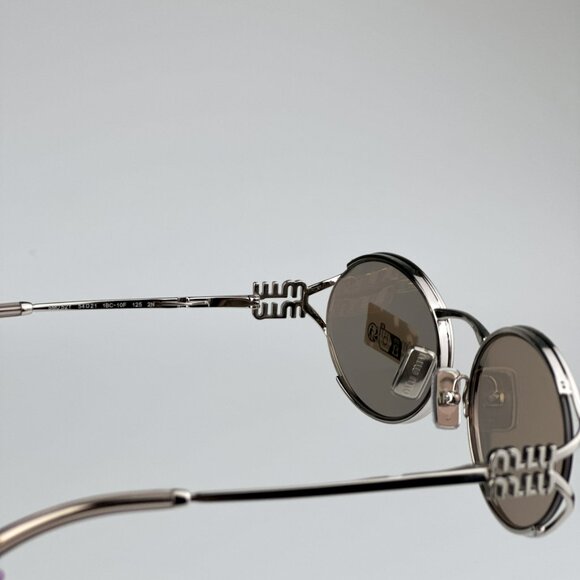 Miu Miu MU52YS 1BC10F BRAND NEW Sunglasses  Silver Pale Gold Oval Unisex - Picture 9 of 12
